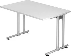 Hammerbacher Ergonomic N-Serie NS12/W Schreibtisch 120x80cm weiß/silber