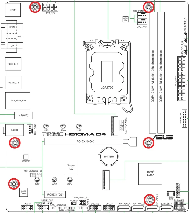 ASUS Prime H610M-A D4-CSM (Intel 1700)
