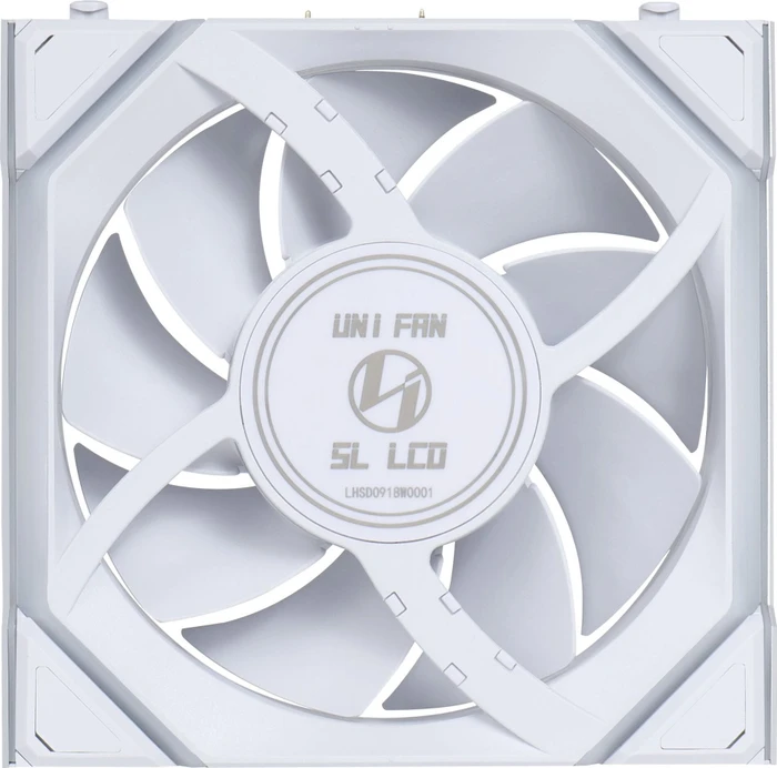 Lian Li Uni Fan SL Wireless LCD 120 ARGB, weiß, LED-Steuerung, 120mm, 3er-Pack