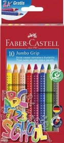 Faber-Castell Jumbo Grip mit grau Buntstift sortiert, 10er-Set