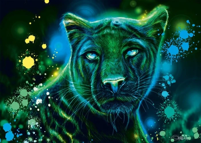 Schmidt Spiele Neon Blau-grüner Panther