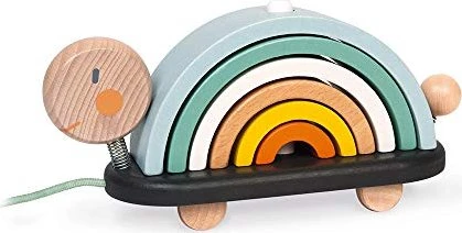 Janod Sweet Cocoon Nachziehtier Schildkröte Regenbogen