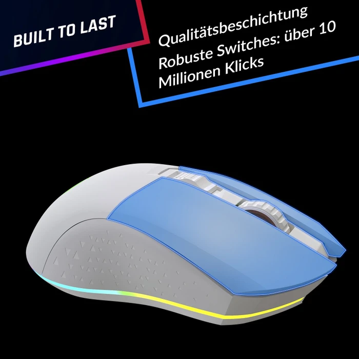 Klim Blaze Rechargeable Wireless Gaming Mouse weiß, USB