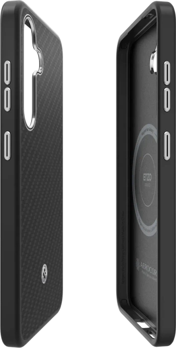 Samsung Spigen Enzo Aramid Magnet für Samsung Galaxy S25 Black Silver