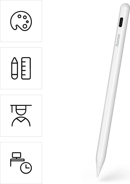 Hama Aktiver Eingabestift "Scribble" für Apple iPads, weiß