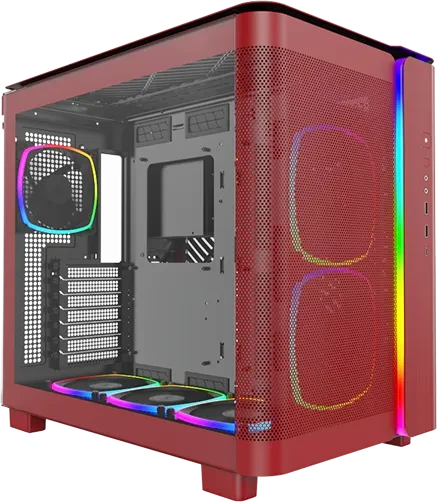 Montech King 95 Pro Vibrant Red, rot, Glasfenster