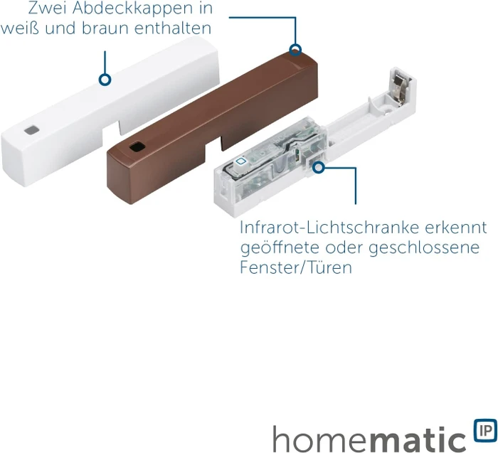 eQ-3 Homematic IP HmIP-SWDO-2 Fenster- und Türkontakt optisch, weiße + braune Abdeckung, Schließ-/Öffnungssensor, 2er-Pack