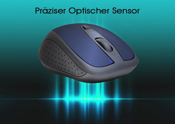 Inca IWM-201RL Silent Wireless Mouse blau/schwarz, USB