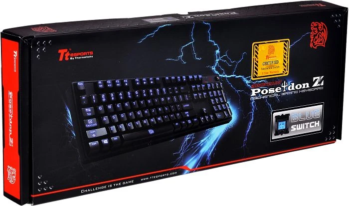 Tt esports Poseidon Z Illuminated Gaming Keyboard, Kailh BLUE, USB, DE