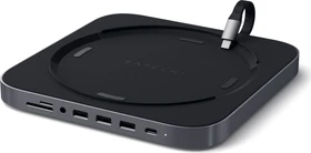 Satechi Type-C Aluminium Stand Hub für Mac Mini, Space Gray, Dual-Slot-Cardreader, USB-C 3.0 [Stecker] (ST-ABHFM)