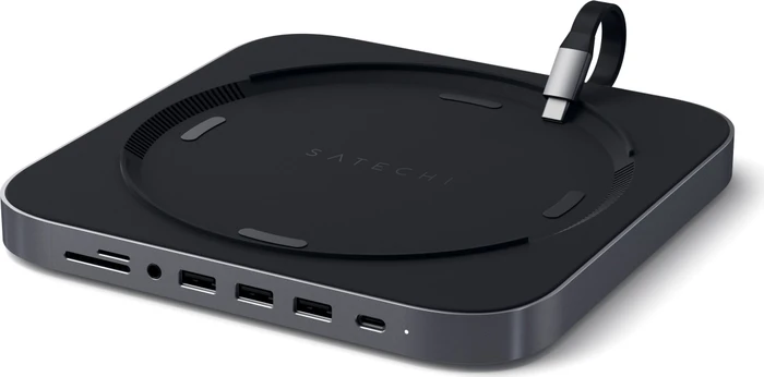 Satechi Type-C Aluminium Stand Hub für Mac Mini, Space Gray, Dual-Slot-Cardreader, USB-C 3.0 [Stecker]