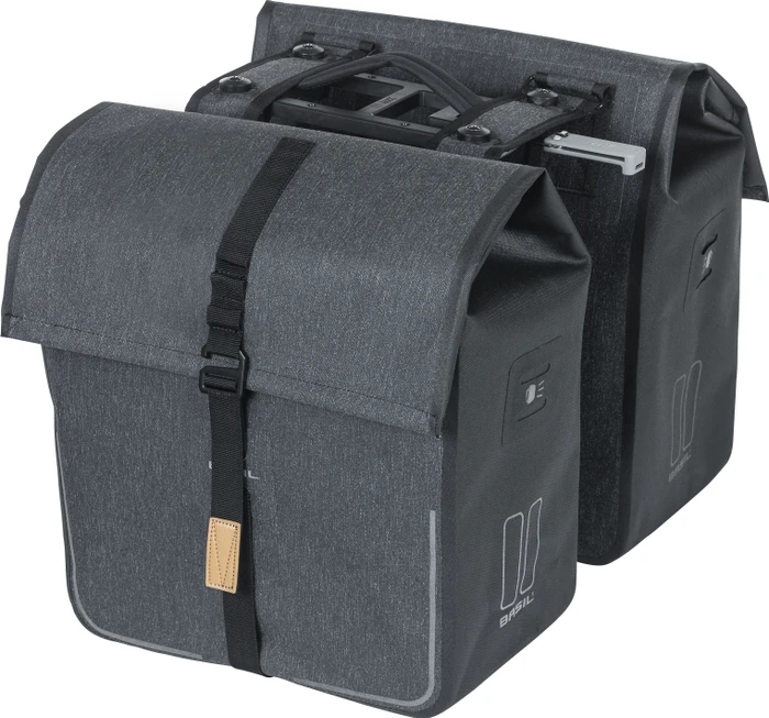 Basil Urban Dry Doppeltasche MIK Gepäcktasche charcoal melee