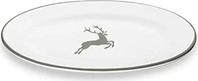 Gmundner Keramik Grauer Hirsch Platte oval 21x14cm