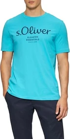 s.Oliver Logo-Print T-Shirt kurzarm pastelltürkis (Herren)
