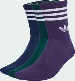 adidas 3-Streifen Crew Socken night indigo/aurora ivy/aurora plum, 3 Paare