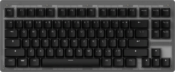 Wooting 80HE, Ghost, grau/transluzent, LEDs RGB, Lekker V2 L60 Linear, USB, US
