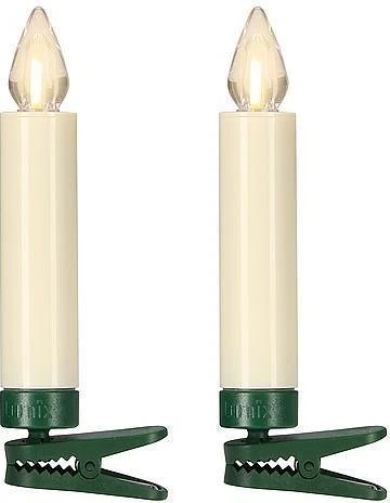 Krinner Lumix Superlight mini Flame Christbaumkerzen Erweiterungs-Set elfenbein LED 6x warmweiß, 6 Stück