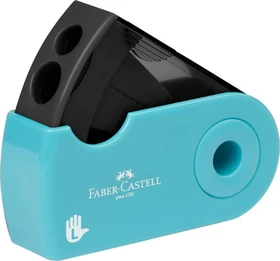 Faber-Castell Linkshänder Dosenanspitzer 2-fach schwarz/türkis