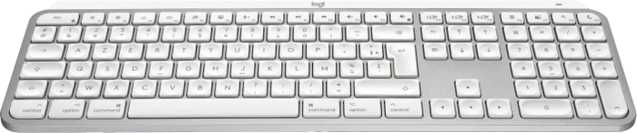 Logitech Keys S for Mac, Pale Grey, weiß/grau, LEDs weiß, Logi Bolt, USB/Bluetooth, FR
