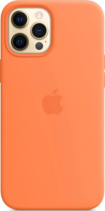 Apple Silikon Case mit MagSafe für iPhone 12 Pro Max Kumquat