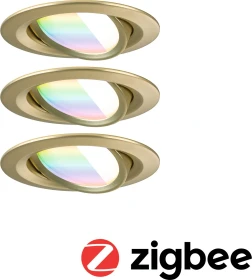 Paulmann Smart Nova Coin 6W Einbauleuchte gold matt, 3 Stück