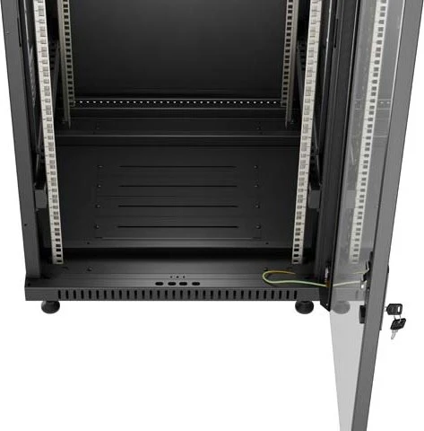 Lanberg 19" Rackschrank 37HE, freistehend, Flat Pack, Glastür, IP20, RAL 9004, 600mm tief