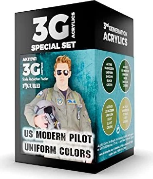 AK-Interactive 3rd Gen Acrylic Colors US Modern Pilot Uniform Colors Farbset, 4-tlg.