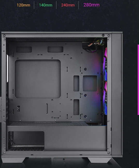 Thermaltake Divider 170 TG ARGB, schwarz, Glasfenster
