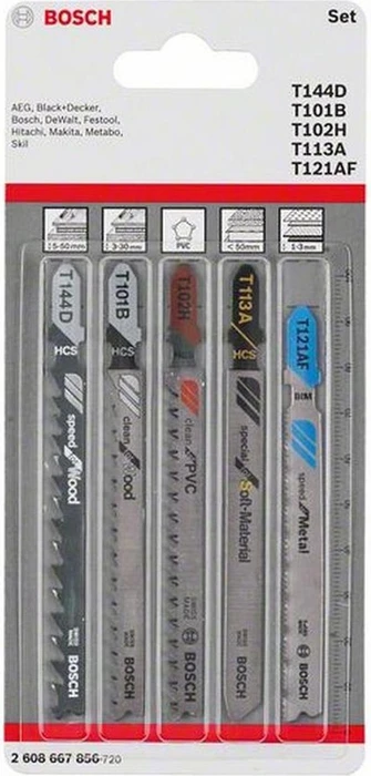 Bosch Professional Allrounder Stichsägeblatt-Set, 5-tlg.