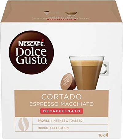Nestlé Nescafe Dolce Gusto Cortado Decaffeinato Espresso Kaffeekapseln, 16 Stück