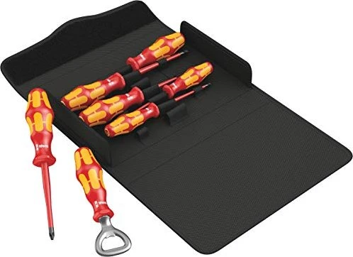 Wera Kraftform Plus Serie 100 VDE iS/7 Set 2 Schraubendrehersatz inkl. Tasche, 7-tlg.
