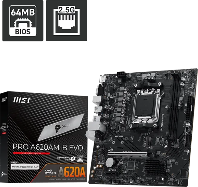 MSI PRO A620AM-B EVO (AMD AM5)