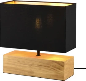 Trio Woody Tischleuchte E27 holz/schwarz