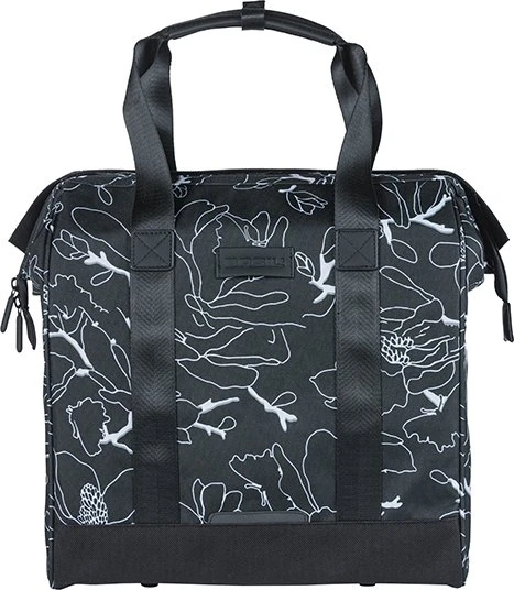 Basil Grand Flower Shopper MIK Hooks Gepäcktasche schwarz