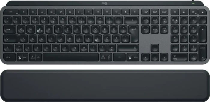 Logitech MX Keys S Plus MX Palm Rest, Graphite, schwarz, LEDs weiß, Logi Bolt, USB/Bluetooth, DE