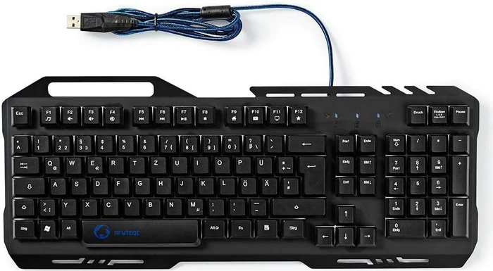 Nedis Gaming Tastatur, schwarz, LEDs RGB, USB, DE