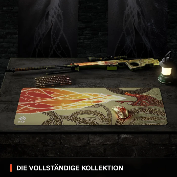 SteelSeries Wireless Gaming Mouse CS2 Dragon Lore Edition, gold, USB/Bluetooth