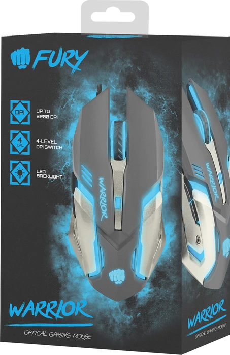 Natec Fury Warrior Gaming Mouse silber/grau, USB