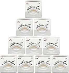 Nasara Kinesiology Tape Rolle 5cm x 5m weiß, 10 Stück