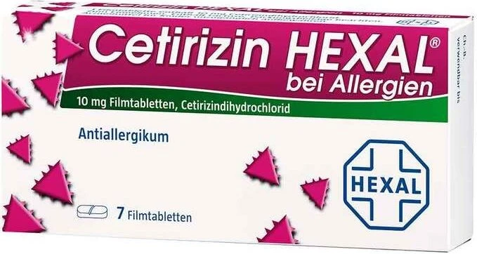 Hexal Cetirizin bei Allergien 10mg Filmtabletten, 7 Stück