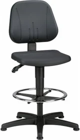 Bimos Unitec 3 Arbeitsdrehstuhl mit Gleiter und Fußring, Integralschaum, schwarz