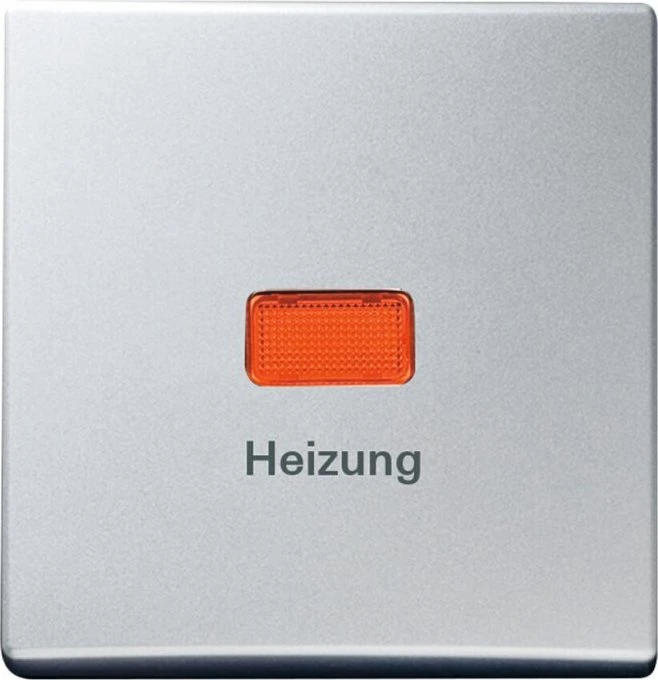 Busch-Jaeger Allwetter 44 Wippe mit Aufdruck "Heizung", alusilber