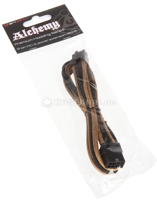 BitFenix Alchemy 8-Pin PCIe Verlängerung 45cm, sleeved gold/schwarz