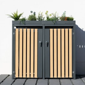 Westmann Planta Mülltonnenbox 2x 240l holzoptik/anthrazit