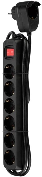 REV Ritter Powersplit-Steckdosenleiste 6+1, 7-fach, 2m, schwarz