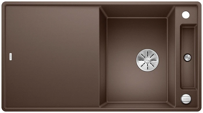 Blanco Axia III 5 S-F InFino Becken reversibel mit Ablauffernbedienung cafe inkl. Glasschneidbrett