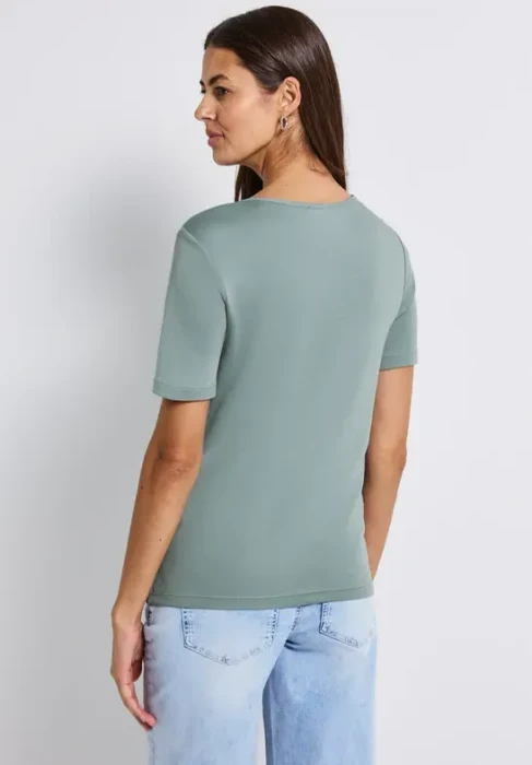Street One Herzausschnitt T-Shirt kurzarm arona blue (Damen)