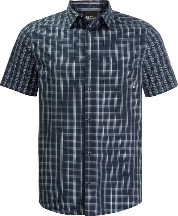 Jack Wolfskin Hot Springs Hemd kurzarm night blue checks (Herren)