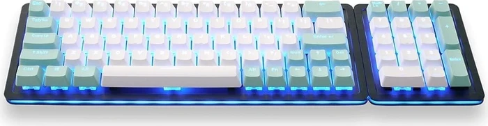 Mountain Mineral Keycap Set, Kunststoff (PBT) Double-Shot, weiß/türkis, 113 Tasten (104+9), ANSI-US