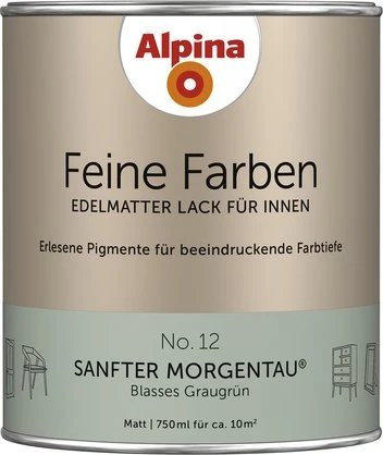 Alpina Farben Feine Farben Lack No. 12 Sanfter Morgentau innen Feine Farben Lack No. 12 Sanfter Morgentau, 750ml